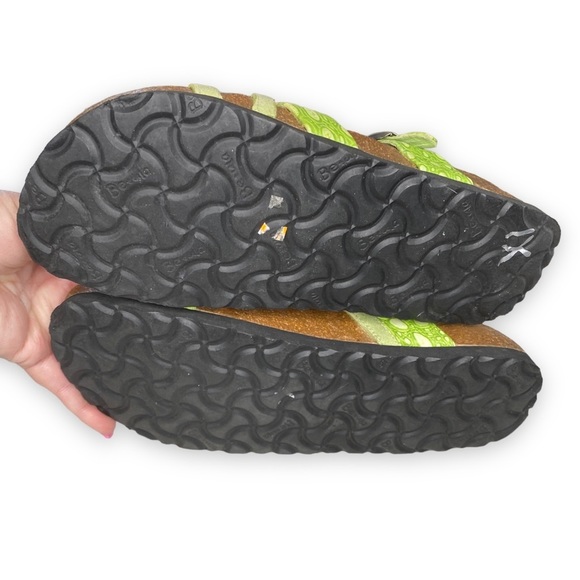 Betula Birkenstock Sandals Cross Strap Green Croc Jewel Embossed size 5/36 - Picture 7 of 7